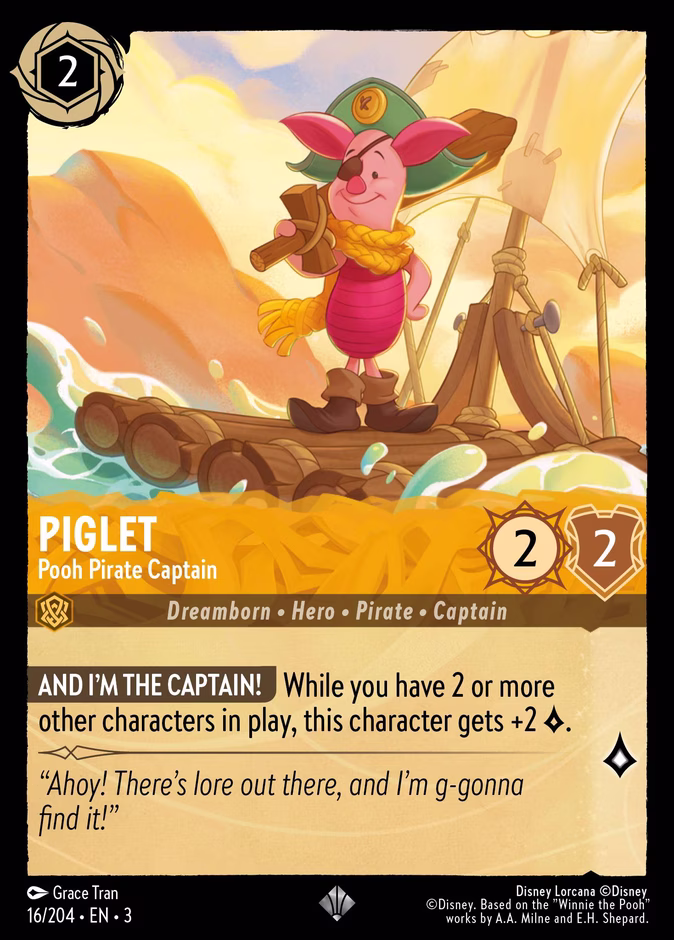 Piglet — Pooh Pirate Captain 16