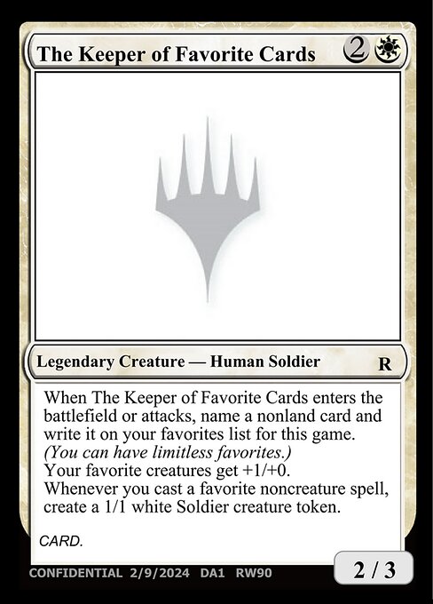 The Keeper of Favorite Cards RW90a