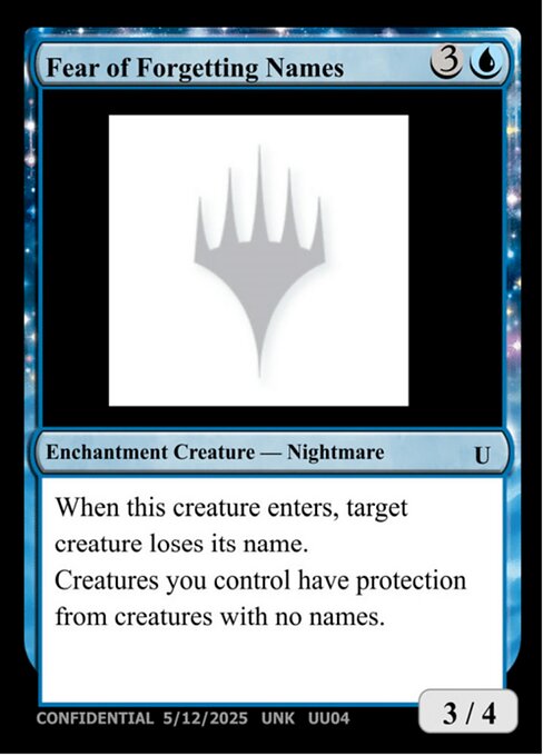 Fear of Forgetting Names UU04c