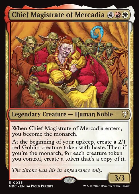 Chief Magistrate of Mercadia 35