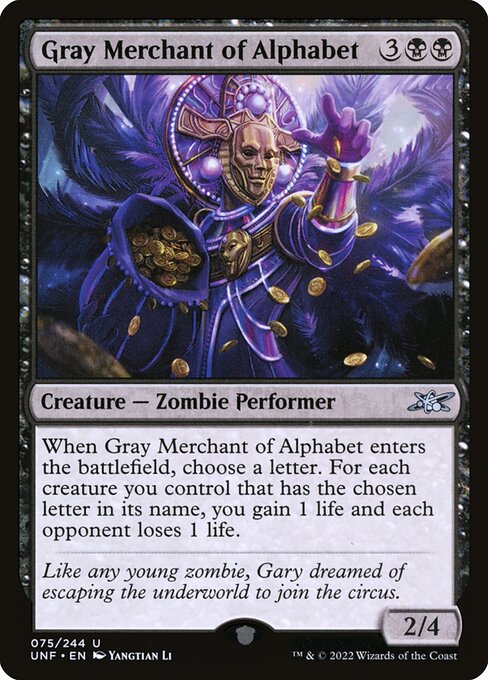 Gray Merchant of Alphabet 75