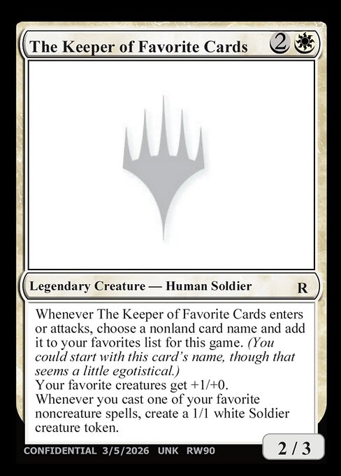 The Keeper of Favorite Cards RW90e