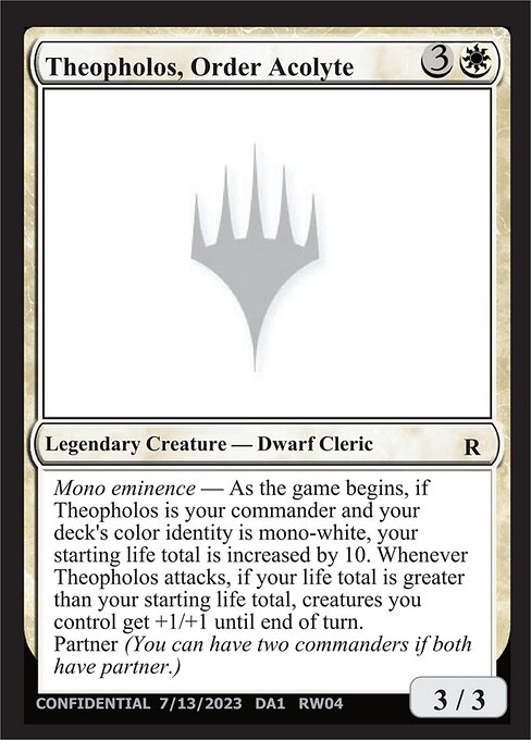 Theopholos, Order Acolyte RW04e
