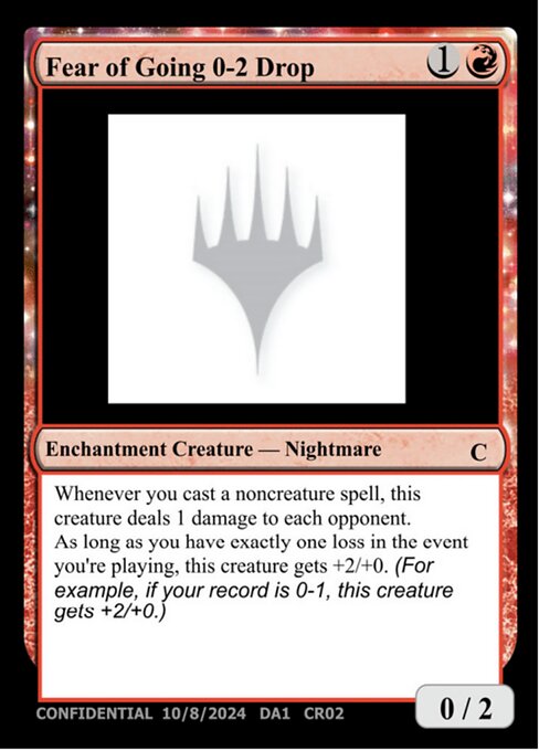 Fear of Going 0-2 Drop CR02