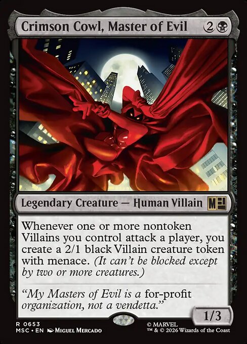 Crimson Cowl, Master of Evil 653