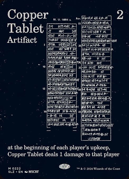 Copper Tablet 222