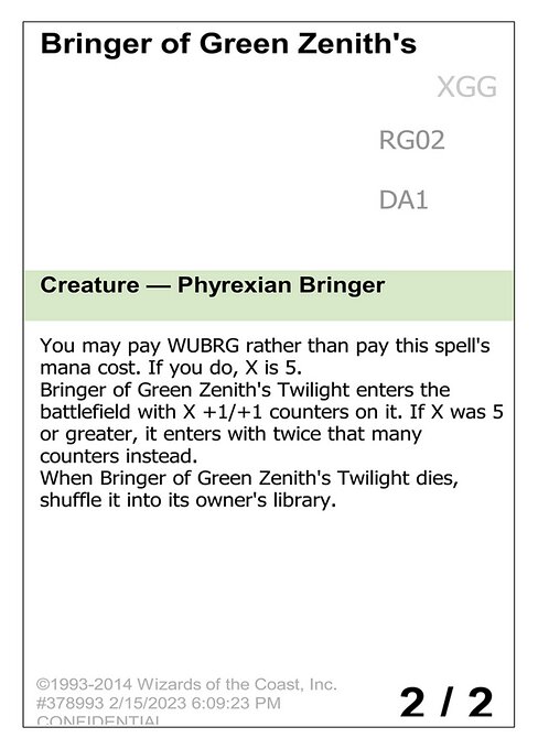 Bringer of Green Zenith's Twilight RG02a