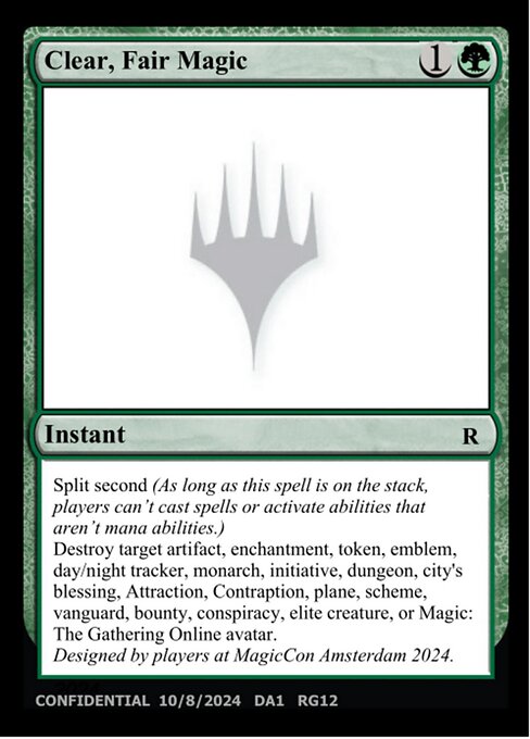 Clear, Fair Magic RG12b