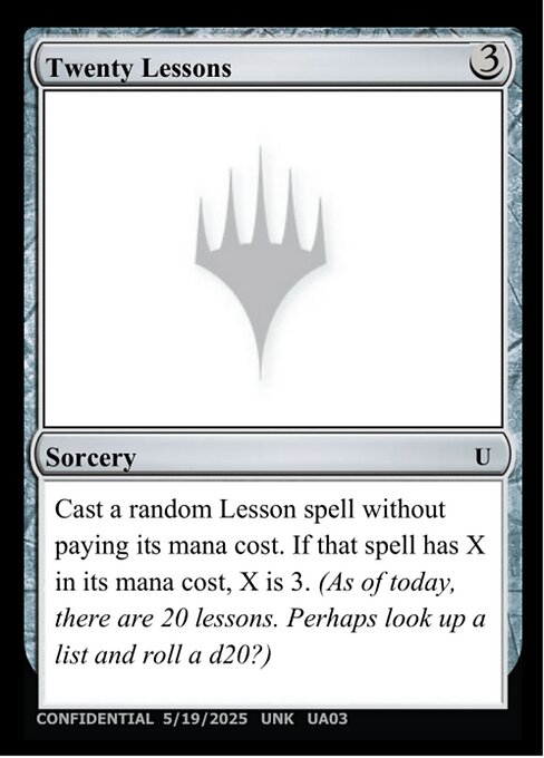 Twenty Lessons UA03
