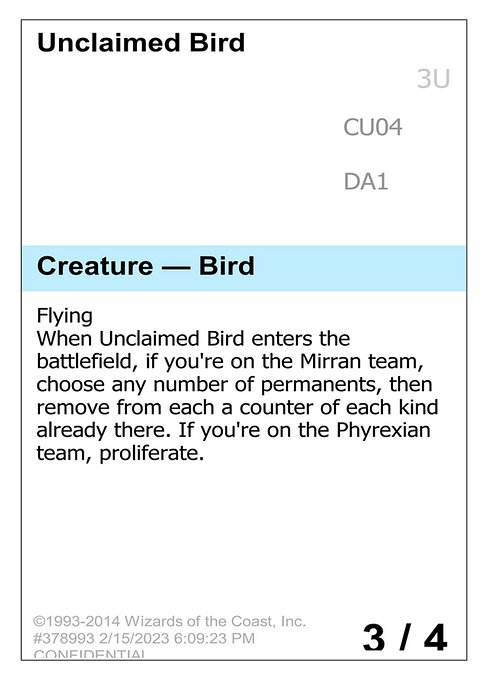 Unclaimed Bird CU04