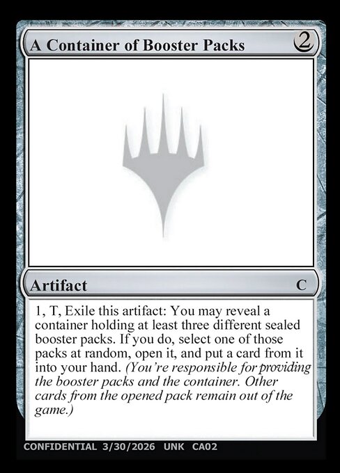A Container of Booster Packs CA02