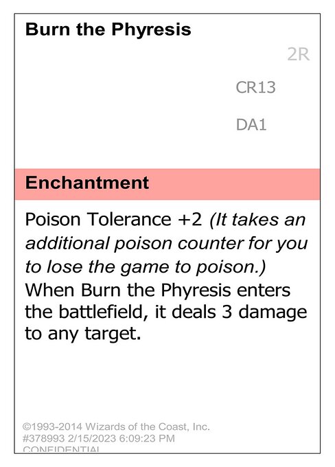 Burn the Phyresis CR13