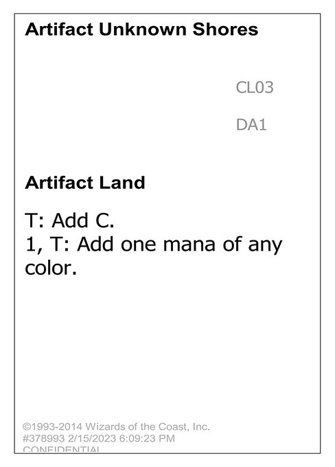 Artifact Unknown Shores CL03a