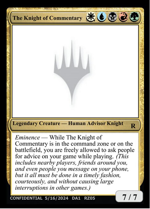 The Knight of Commentary RZ05d