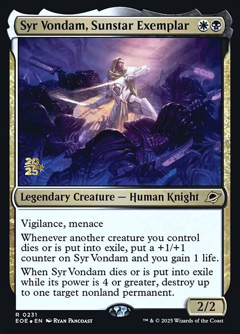 Syr Vondam, Sunstar Exemplar 231s