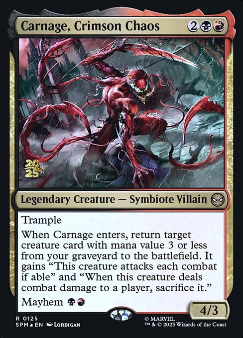 Carnage, Crimson Chaos 125s