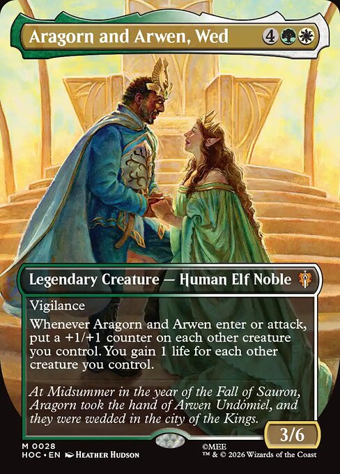 Aragorn and Arwen, Wed 28