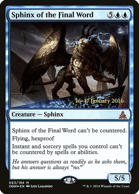 Sphinx of the Final Word 63s