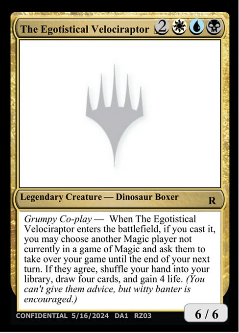 The Egotistical Velociraptor RZ03b