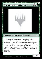 Fear of Unsleeved Decks