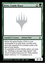 Retto, Family Racer