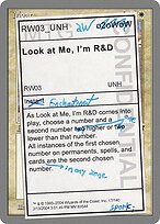 Look at Me, I'm R&D