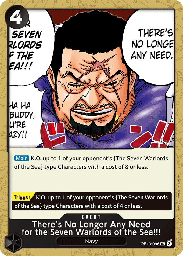 There’s No Longer Any Need for the Seven Warlords of the Sea!!!