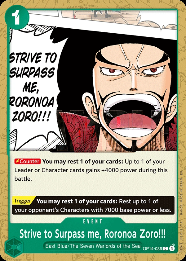 Strive to Surpass me, Roronoa Zoro!!!