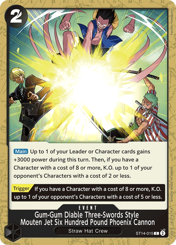 Gum-Gum Diable Three-Swords Style Mouten Jet Six Hundred Pound Phoenix Cannon