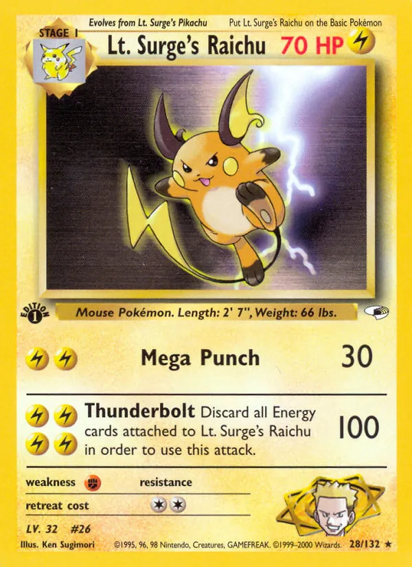 Lt. Surge's Raichu 28/132