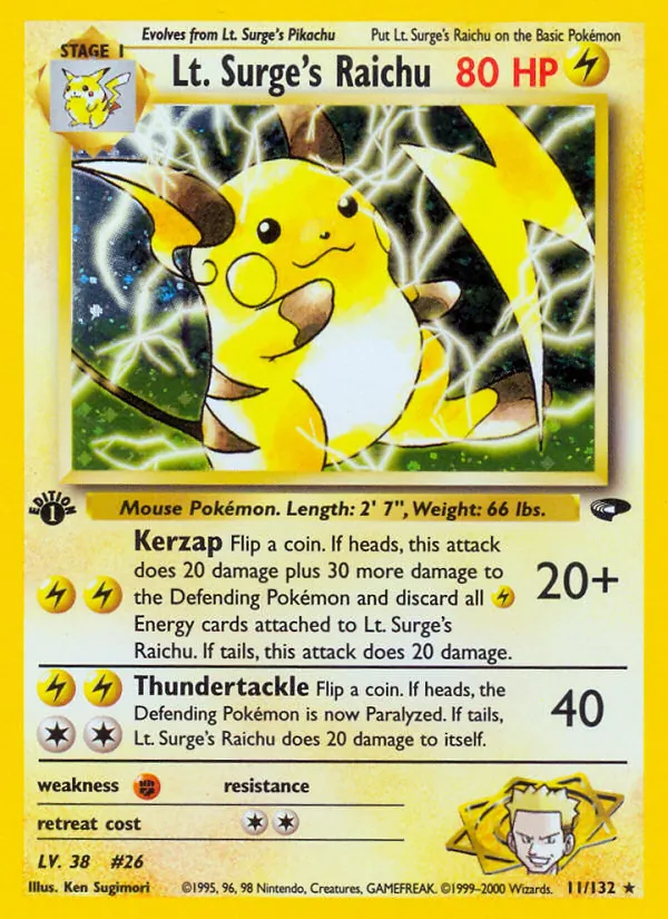 Lt. Surge's Raichu 11/132