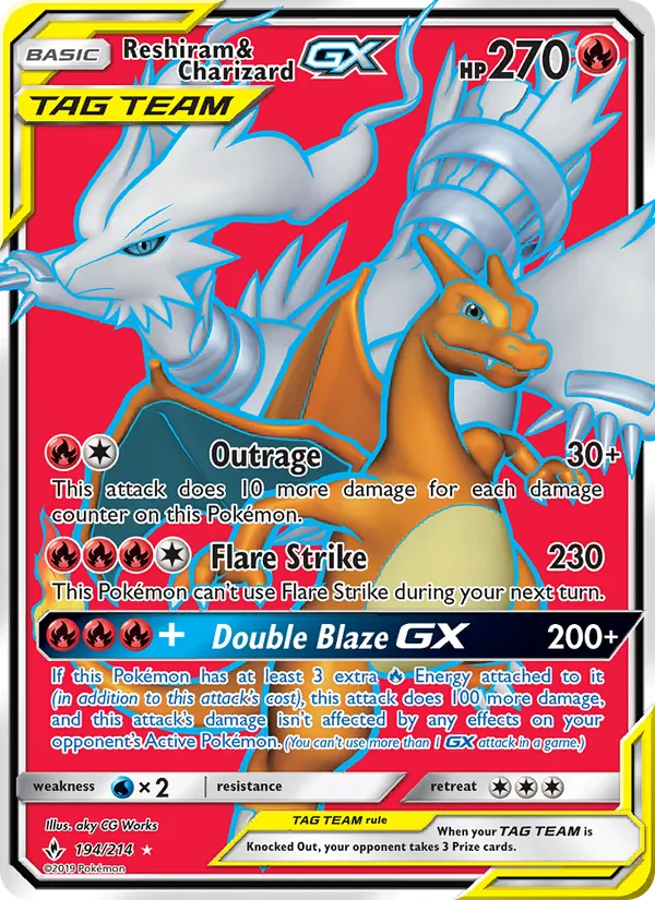 Reshiram & Charizard GX 194/214