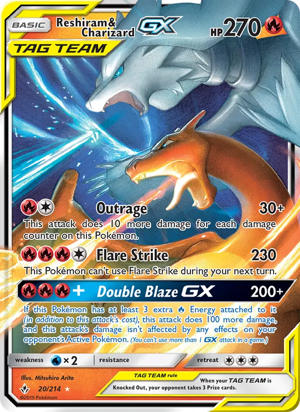Reshiram & Charizard GX 20/214