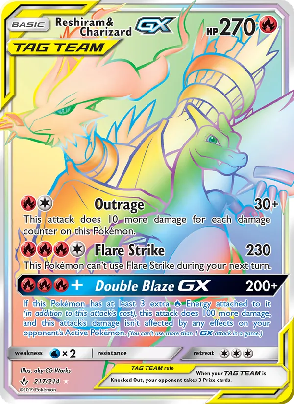Reshiram & Charizard GX 217/214