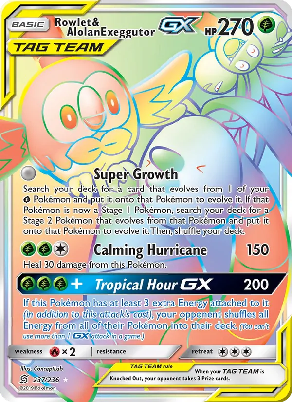 Rowlet & Alolan Exeggutor GX 237/236