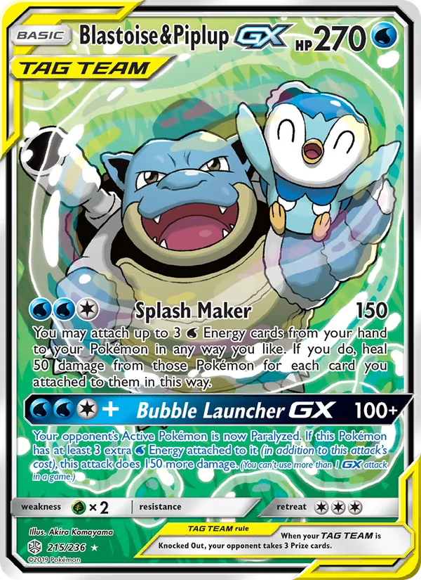 Blastoise & Piplup GX 215/236