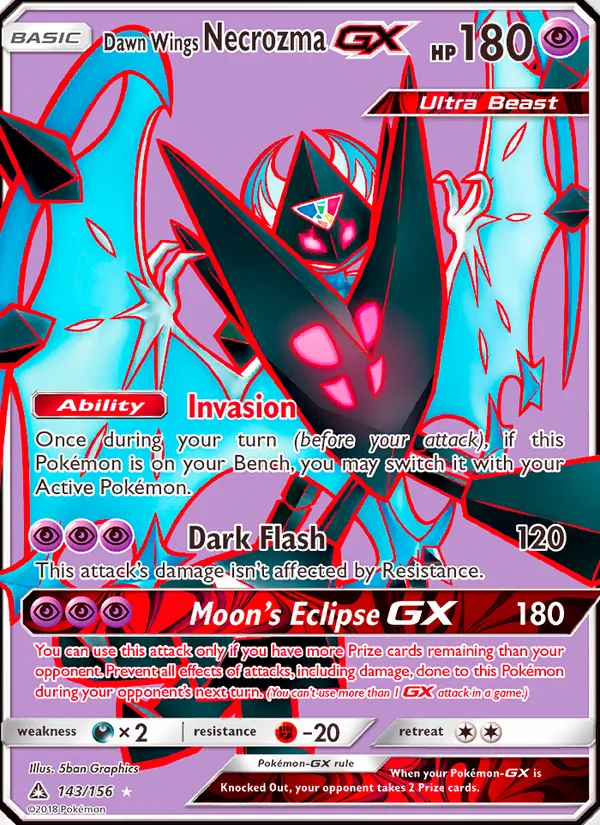 Dawn Wings Necrozma GX 143/156