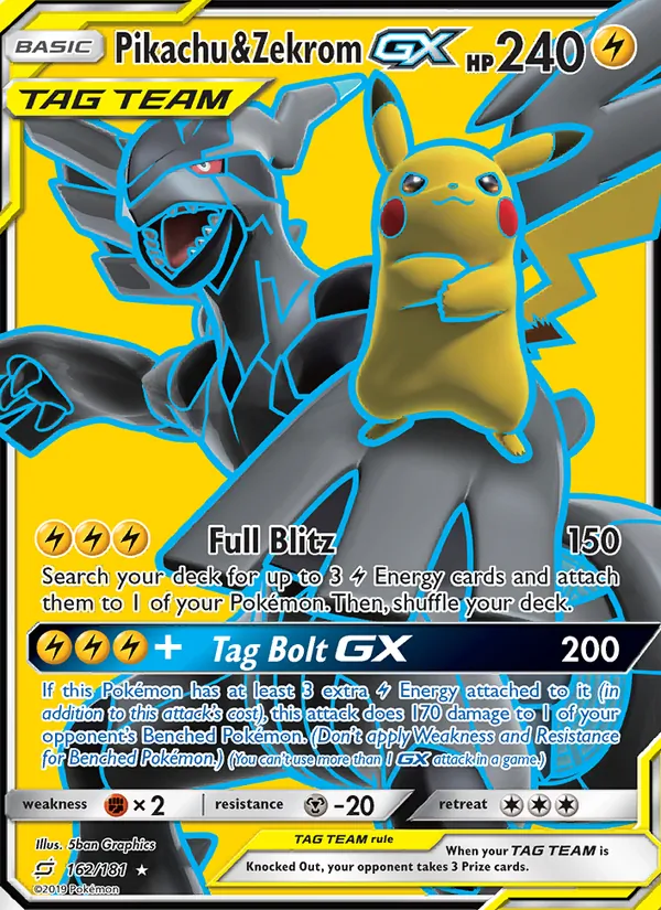Pikachu & Zekrom GX 162/181