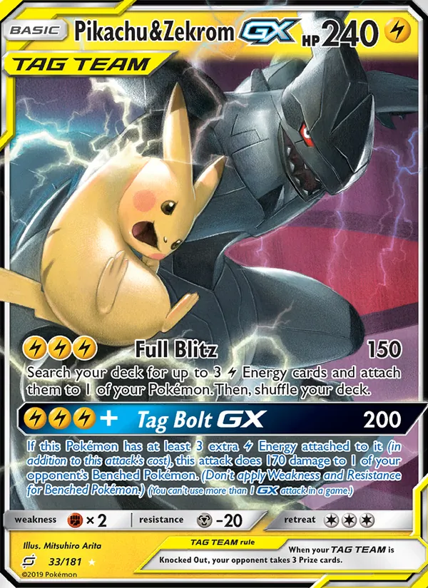 Pikachu & Zekrom GX 33/181