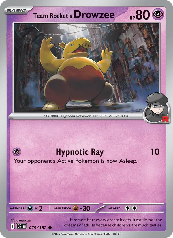 Team Rocket's Drowzee 079/182