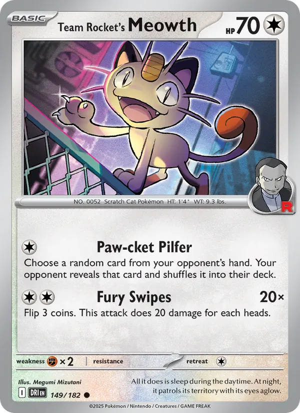 Team Rocket's Meowth 149/182
