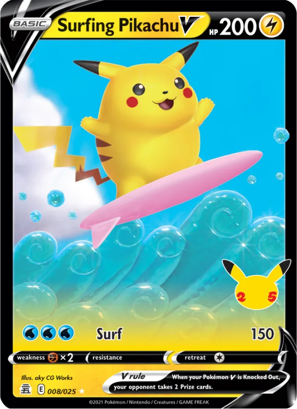 Surfing Pikachu V 8/25
