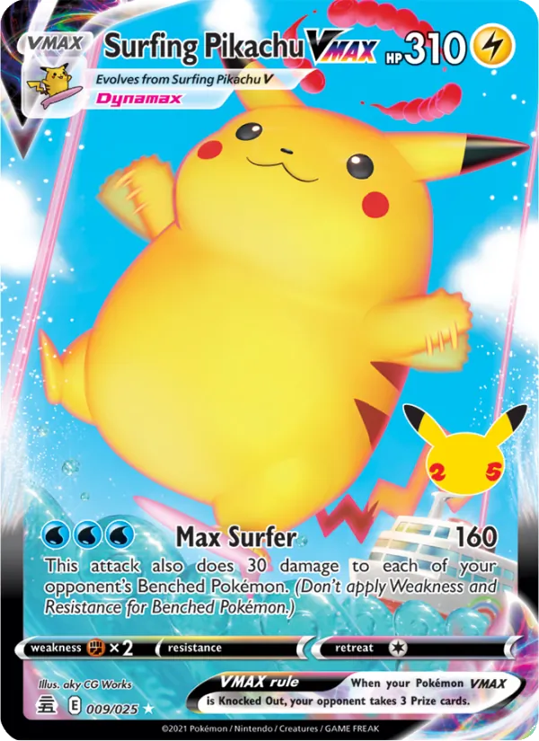 Surfing Pikachu VMAX 9/25
