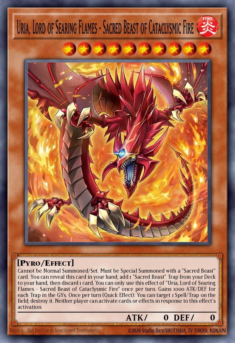 Uria, Lord of Searing Flames - Sacred Beast of Cataclysmic Fire CORI-EN005